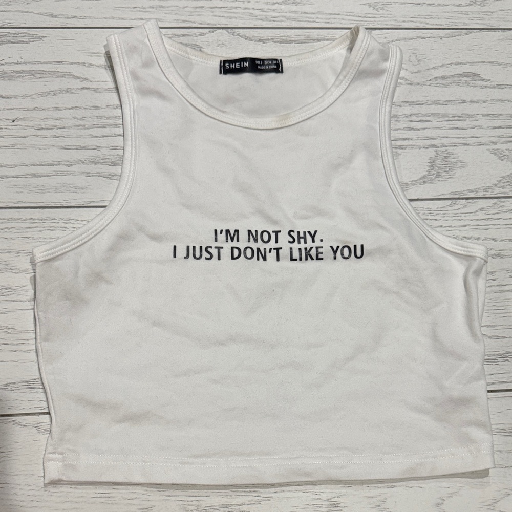 SHEIN White Sleeveless Graphic Top
